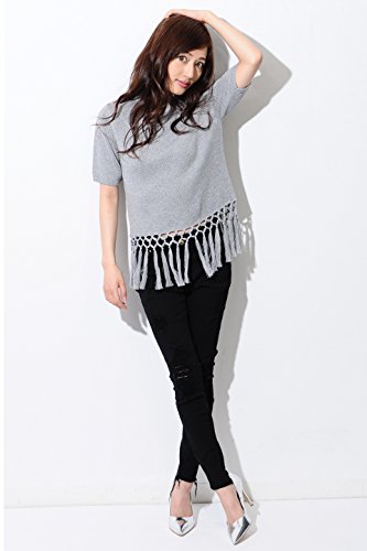 (エゴイスト) EGOIST 編込みフリンジニットトップ