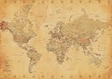 Vintage World Map College Giant Poster Print, 55x39