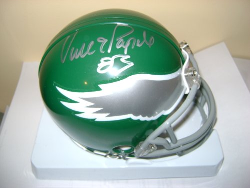 VINCE PAPALE AUTOGRAPHED EAGELS MINI HELEMT W/PROOF