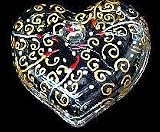 Celebration Design - Hand Painted - Heart Shaped Box - 2 pieces - 4.5 inch diameter Celebration Design - Hand Painted - Heart Shaped Box - 2 pieces