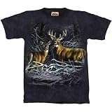 2 Deer in Fallen Branches T-Shirt 100% Cotton Short Sleeve Shirt Adult and Teen Sizes
