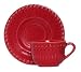 Majolica Ceramic Rouge Pottery Cup and Saucer Red 6oz