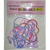 12/Pk Tie Dye Peace Love n Harmony Shaped Rubber Bands
