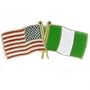 USA & Nigeria Flag Pin
