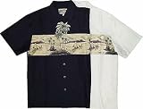 Diamond Head Chest Band Mens Hawaiian Aloha Silk Shirt