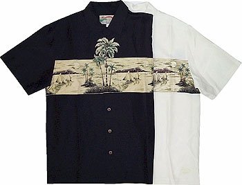 Click here to buy Diamond Head Chest Band Mens Hawaiian Aloha Silk Shirt.
