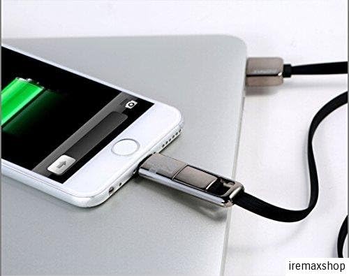 REMAX 2 in 1 Fashion Design USB Cable Lighting to USB for Iphone 6 Plus / 6 / 5s / 5c / 5, Ipad Air 2 / Air 1, Ipad 4, Ipad Mini 3 / 2 / 1, Ipod Touch 5, Ipod Nano 7, Mirco USB for Samsung Galaxy S5, S4, S3, S2, Note 4, Note 3, Note 2, Note, Tab 3, 2, Lg G3, G2, Nexus, Motorola, Htc, Other Android & Windows Smartphones / Tablets (black)
