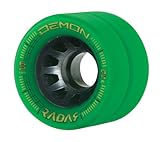 Radar Demon Green Skate Wheels 8-Pack 95A Hardness and Size 62mm x 43mm Roller Derby Speed Skating Replacement Wheels by Riedell