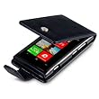 NOKIA LUMIA 800 HANDY LEDER TASCHE CASE H�LLE IN SCHWARZ, QUBITS RETAIL VERPACKUNG