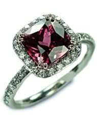 3.07cts Mahenge Spinel 14K White Gold and Diamond Ring