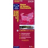 IGN (INstitut Geographique National) Map to Normandie (France) Scale 1:250,000