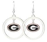 Georgia Bulldogs - NCAA Floating Logo Hoop Earrings