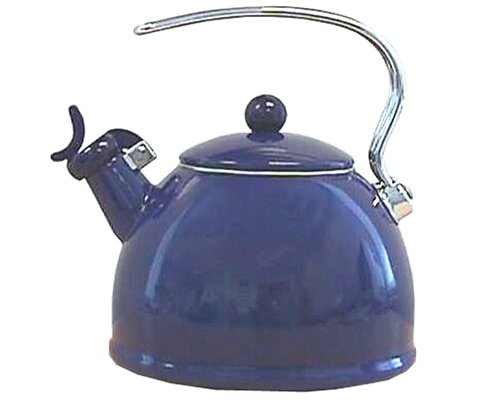Reston Lloyd Traditional 2.8-Quart Enamel-on-Steel Whistling Teakettle, Cobalt Blue