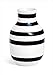 Kahler Omaggio Ceramic Vase - Height 125mm (4.9 In.) Diameter 80mm (3.1 In.) - Handmade Faience (White / Black)