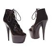 6 Inch Sexy Oxford Shoes Black Lace Up Bootie Platform Shoes