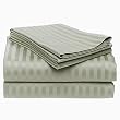 ELEGANCE 1000 Thread Count Bed Sheet Set Egyptian Cotton Sateen Stripe Beige (Queen).