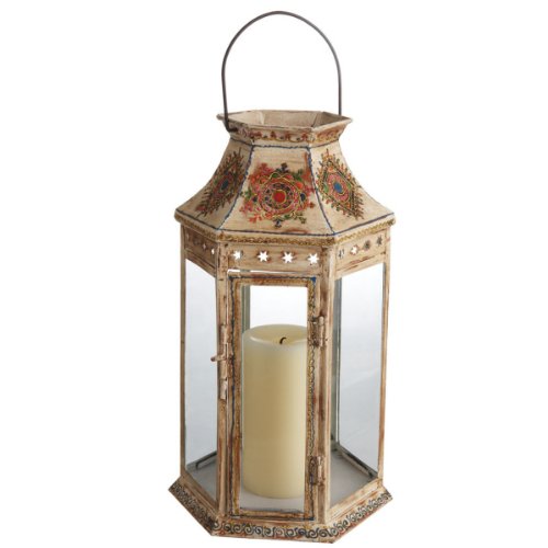 15 Jeweled Hand-Painted Floral Holder Lantern