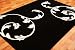 Striking Black And Cream Simple Flower Design Rug 63cm X 225cm 2ft 1 X 7ft 5