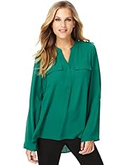 Open Neck Collar Oblong Blouse