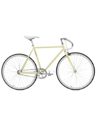 Sports: Critical Cycles Classic Fixed-Gear Single-Speed Bike with Pista Drop Bars, Cream, 53cm/Medium - Critical Cycles