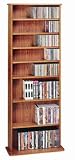 CD, DVD, Video Solid Oak Veneer Storage Rack 500 - Light Cherry Finish