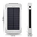 Solar Charger, 10000mAh Solar Power Bank Dual USB Port Portable Charger,Solar Battery Charger for iPhone,iPad,iPod,Cell Phone,Tablet,Camera,Rain-Resistant Dust-Proof and Shockproof (White)