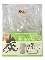 SUMI炭 紳士長袖V首シャツ L