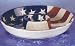 Hand-painted Stars and Stripes Dolomite Chips N Dip Platter.