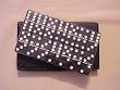 Double Six Standard Dominoes Set of 28-Black Case with Black Tiles