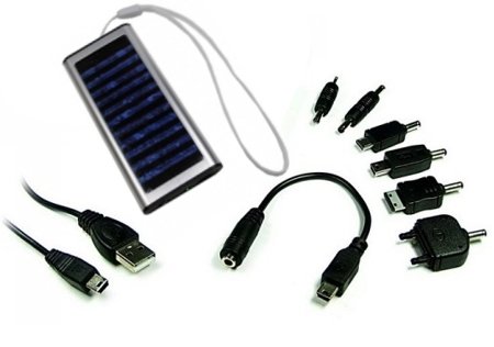 Solar Ladegerät für Handy / Mobiltelefon / Navigationsgerät zB für Medion Navigon Becker Falk usw. mit eingebautem Akku