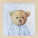 Bear With Blue Striped Shirt by Catherine Becquer. Size 10.08 inches width by 10.17 i...