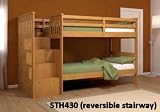 Pine Ridge Honey Tall 4-Drawer Stairway Bunk Bed w/ Mattresses - Package