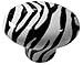 Set of 2 Zebra Animal Print CERAMIC Cabinet Drawer Pull Knobs