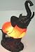 Amber Glass Elephant Accent Lamp Antiqued Base