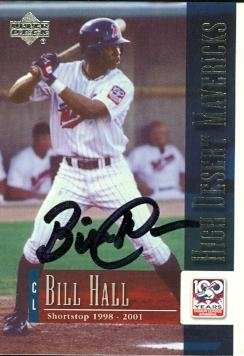 Bill Hall Autographed/Hand Signed MLB Baseball Card (Milwaukee Brewers) 2001 Upper Deck #53