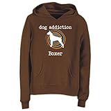 DOG ADDICTION Boxer Brown Hoodie Womens Medium