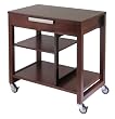 Winsome Wood Antique Walnut Rolling Computer Station