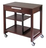 Winsome Wood Antique Walnut Rolling Computer Station