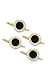 Solid 14k Gold, Onyx and Channel Set Diamond Stud Set (4)