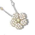 18K Diamond Flower with Yellow Sapphire Center on Gemstone Chain