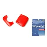 Trojan ENZ SPERMICIDE Latex Condoms Lubricated 36 ea and Condom Compact Red Safe Sex Kit
