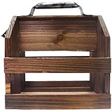 Wooden Beer/Soda Bottle 6-Pack Caddy Organizer Tote