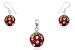 EYS Erdbeer Schmuckset - Ohrhänger und Anhänger - 925er Sterling-Silber mit Swarovski Kristallen besetzt - Erdbeeren