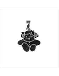 14k White Gold, Girl Pendant Charm 16mm Wide