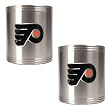 Philadelphia Flyers NHL 2pc Stainless Steel Can Holder Set- Primary Logo by Great American Products