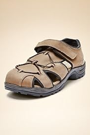 Blue Harbour Leather Stain Defence™ Closed Toe Riptape Sandals