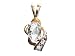 0.61 cts Genuine White Topaz Pendant - 14kt Yellow Gold LIFETIME WARRANTEE