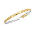 14K Two-Tone Gold Reversible Omega Bracelet - 7 inches