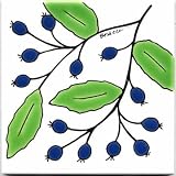 FRUITS-VEGETBLES-TRIVETS-WALL PLAQUES-BLUEBERRY TILE by Besheer Art Tile, Bedford, New Hampshire, U.S.A.