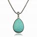 Tear Drop Vintage Tibet Silver Natural Turquoise Chain Necklace Pendant